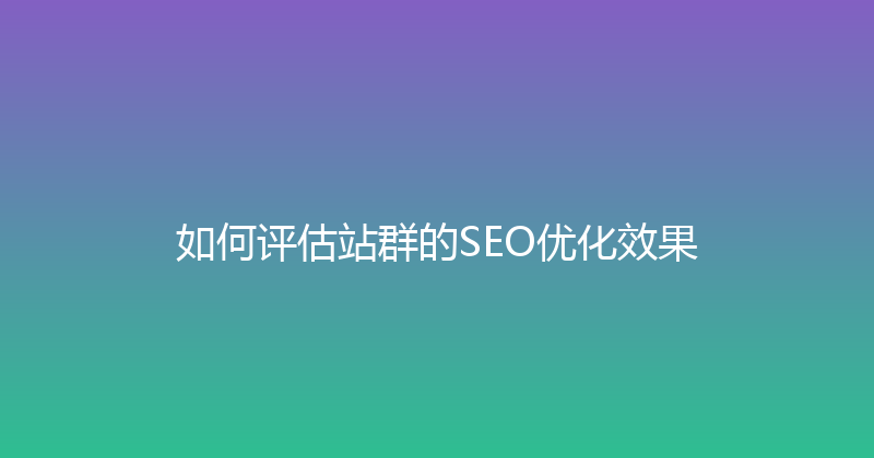 如何评估站群的SEO优化效果 封面图