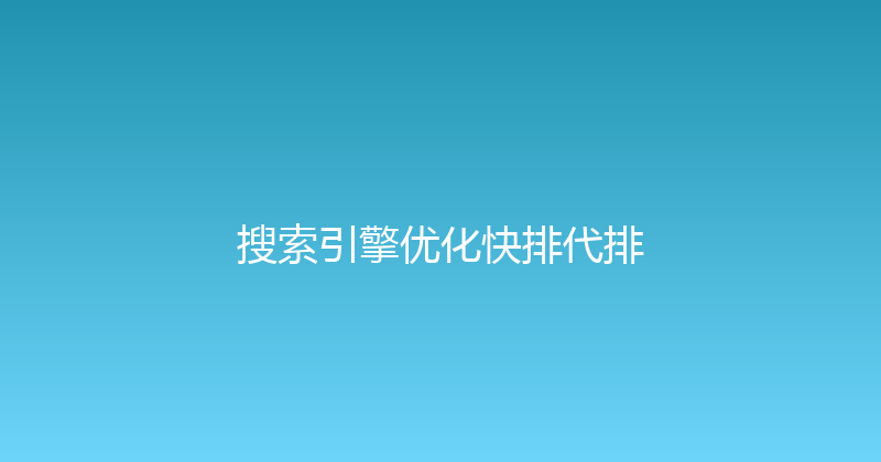 搜索引擎优化快排代排 封面图