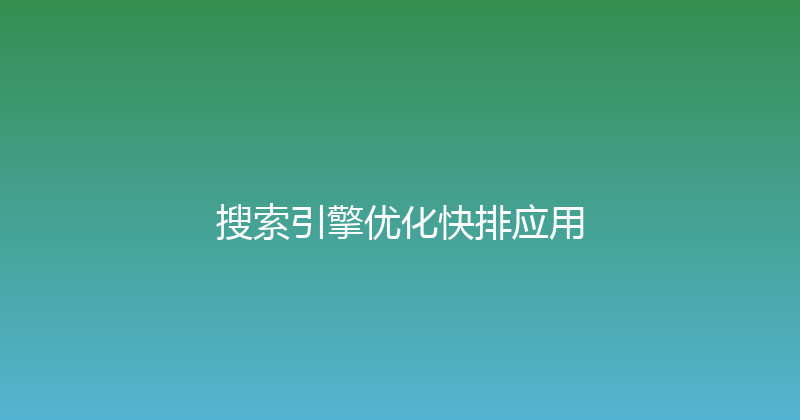 搜索引擎优化快排应用 封面图