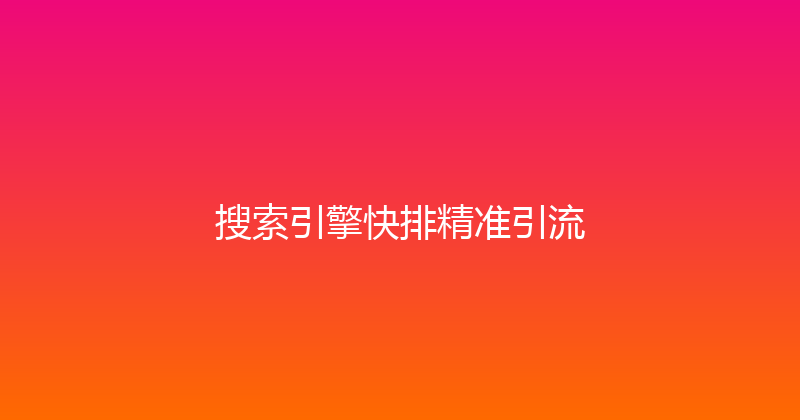 搜索引擎快排精准引流 封面图