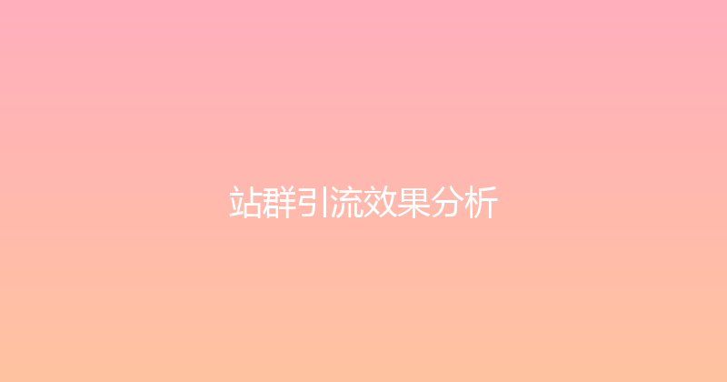 站群引流效果分析 封面图