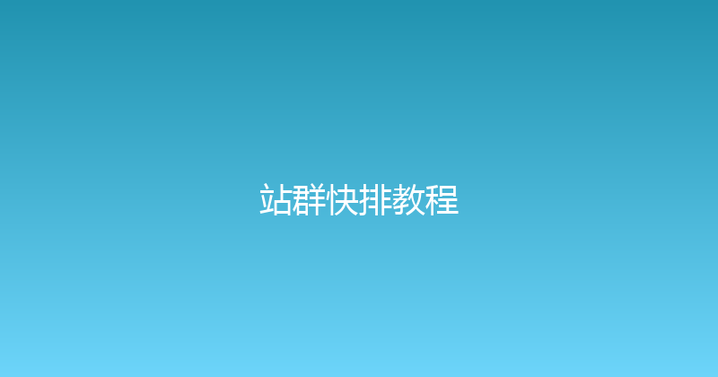站群快排教程 封面图