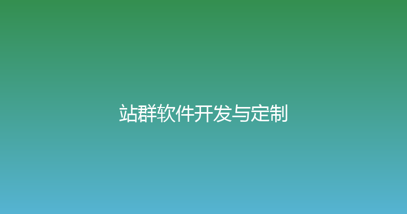 站群软件开发与定制 封面图