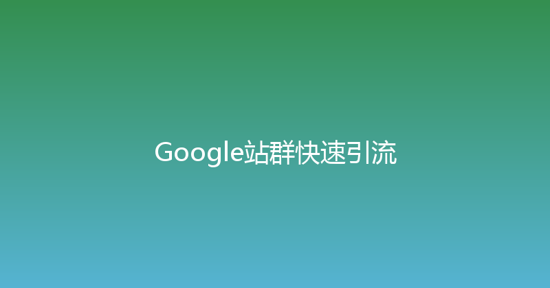 Google站群快速引流 封面图