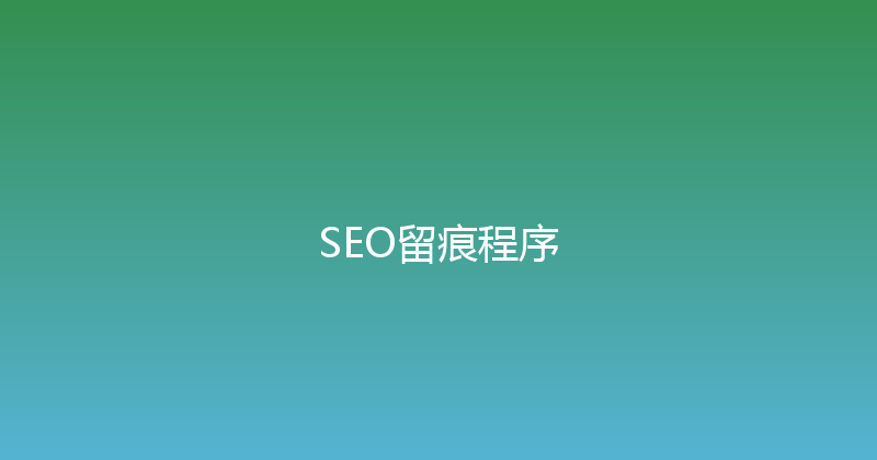 SEO留痕程序 封面图